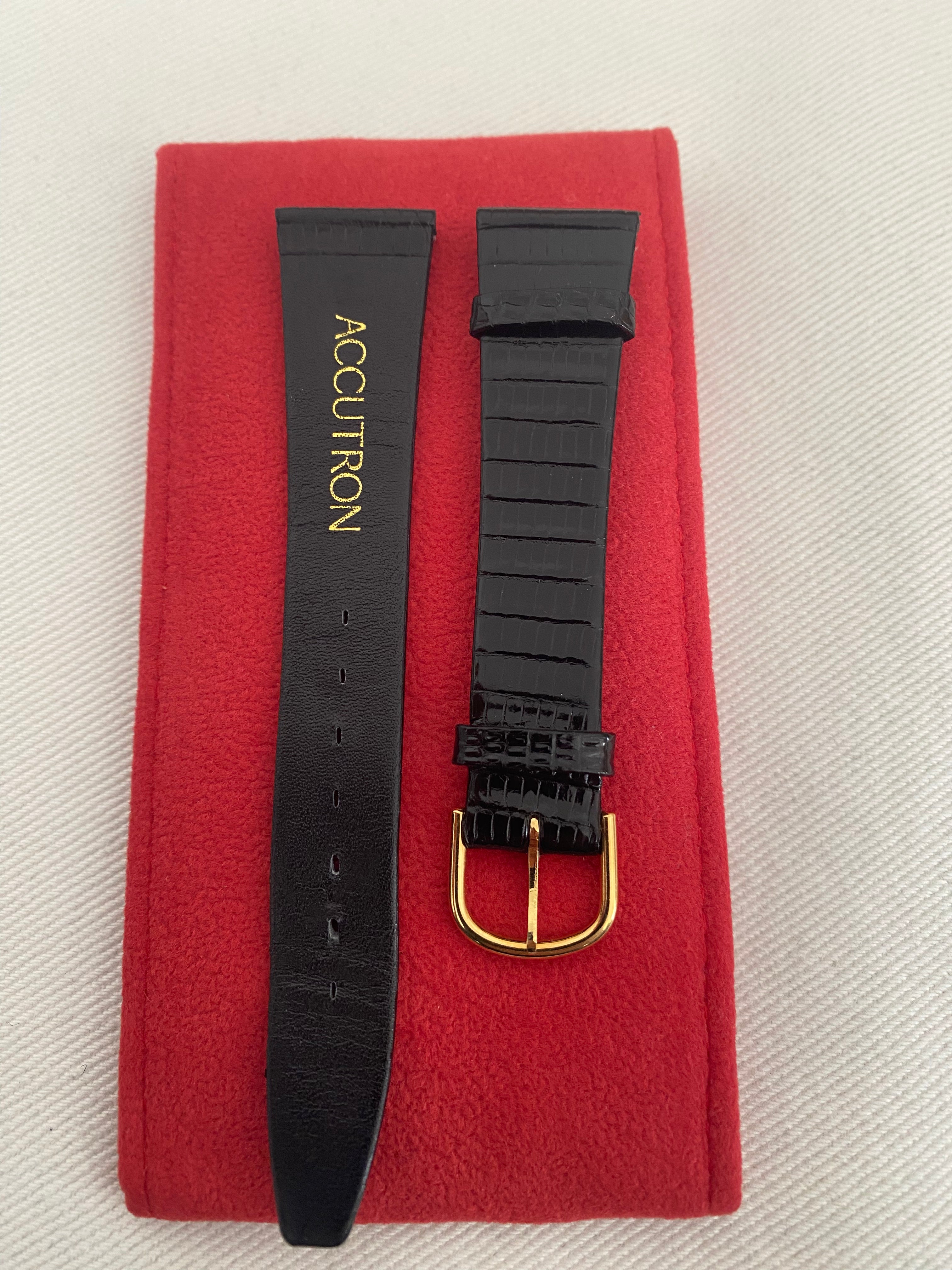 Accutron Black leather band