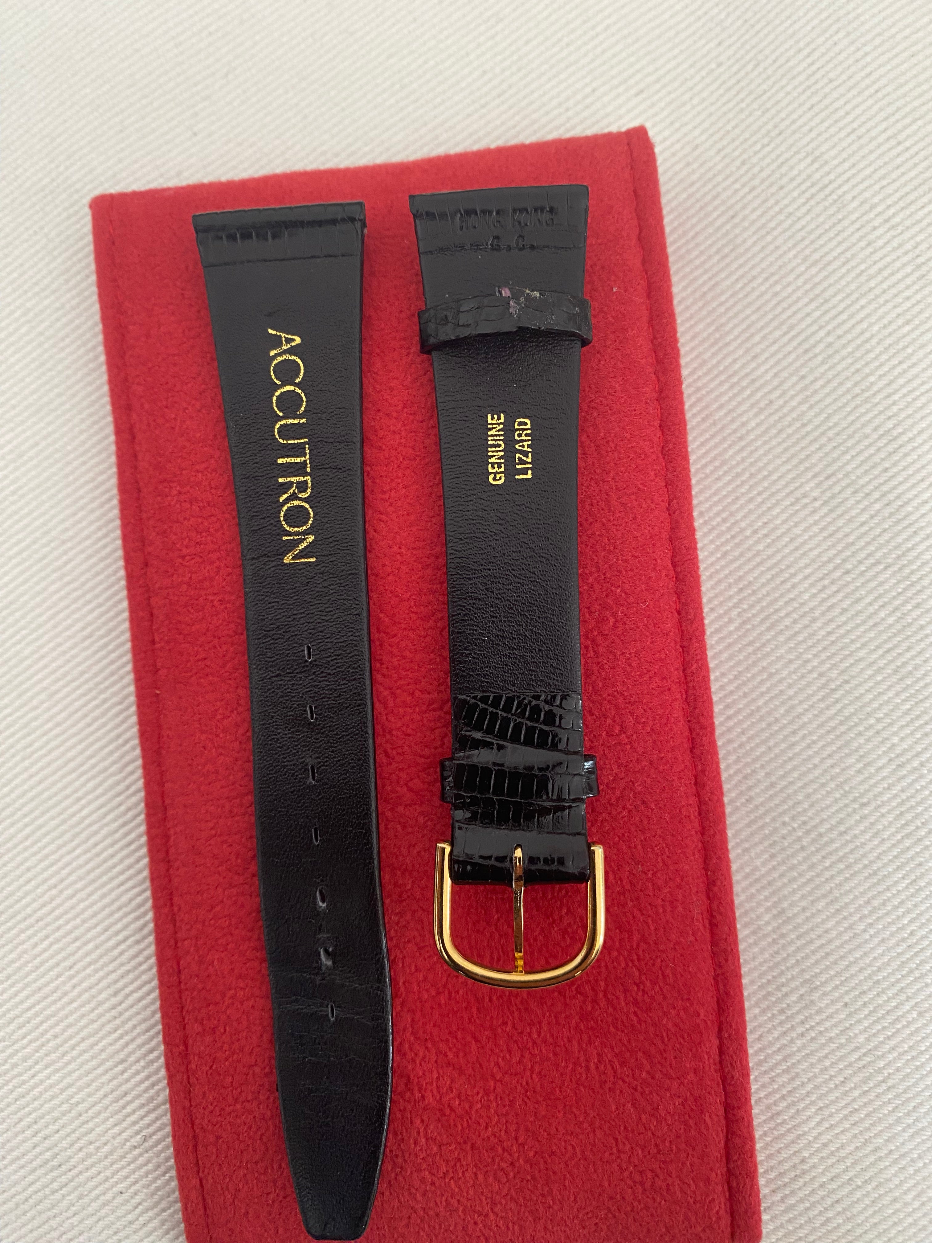 Accutron Black leather band