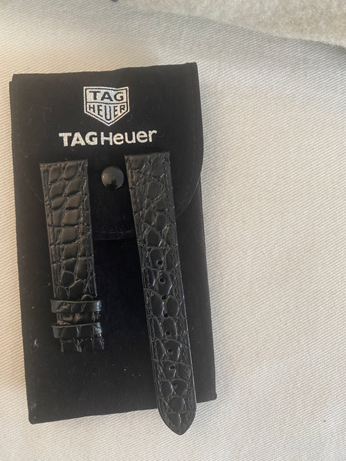 TAG HEUER 18mm Black Leather Strap