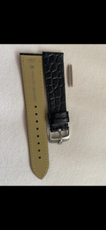 Vintage Black Rolex watch strap with NOS Silver plated Rolex Buckle