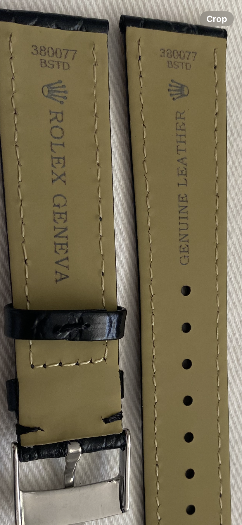 Vintage Black Rolex watch strap with NOS Silver plated Rolex Buckle